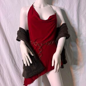 Unbranded Women's Red and Burgundy Dress